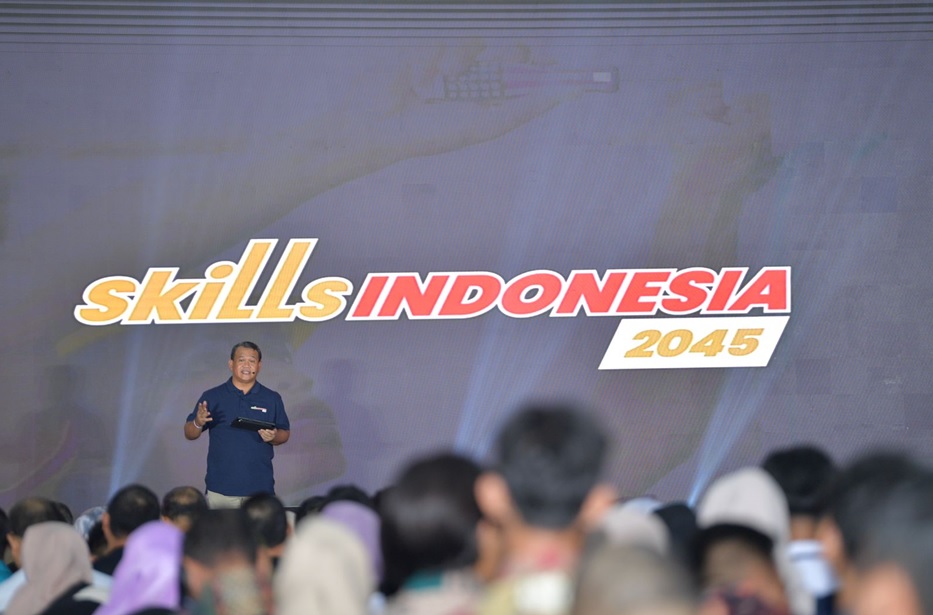 Dalam upaya mewujudkan visi Indonesia Emas 2045 melalui pendidikan vokasi, Direktorat Jenderal Pendidikan Vokasi, Kementerian Pendidikan, Kebudayaan, Riset, dan Teknologi (Kemendikbudristek) menyelenggarakan kegiatan Rembuk Pendidikan Vokasi bertema "SkillsIndonesia 2045" pada Jumat, (19/7). Foto: Kemendikbudristek