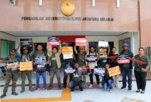 Kehadiran soldaritas Jurnalis Papua dalam sidang Pengadilan Negeri Jayapura