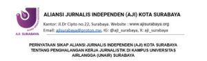 Pada Senin, 8 Juli 2024, terjadi penghalangan kerja jurnalistik di Kampus Universitas Airlangga (Unair) Surabaya.
