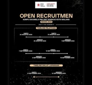 Jadwal recruitment anggota KSR PMI Kota Malang. Tampak tangkapan layar dari instagram pmimalangkota