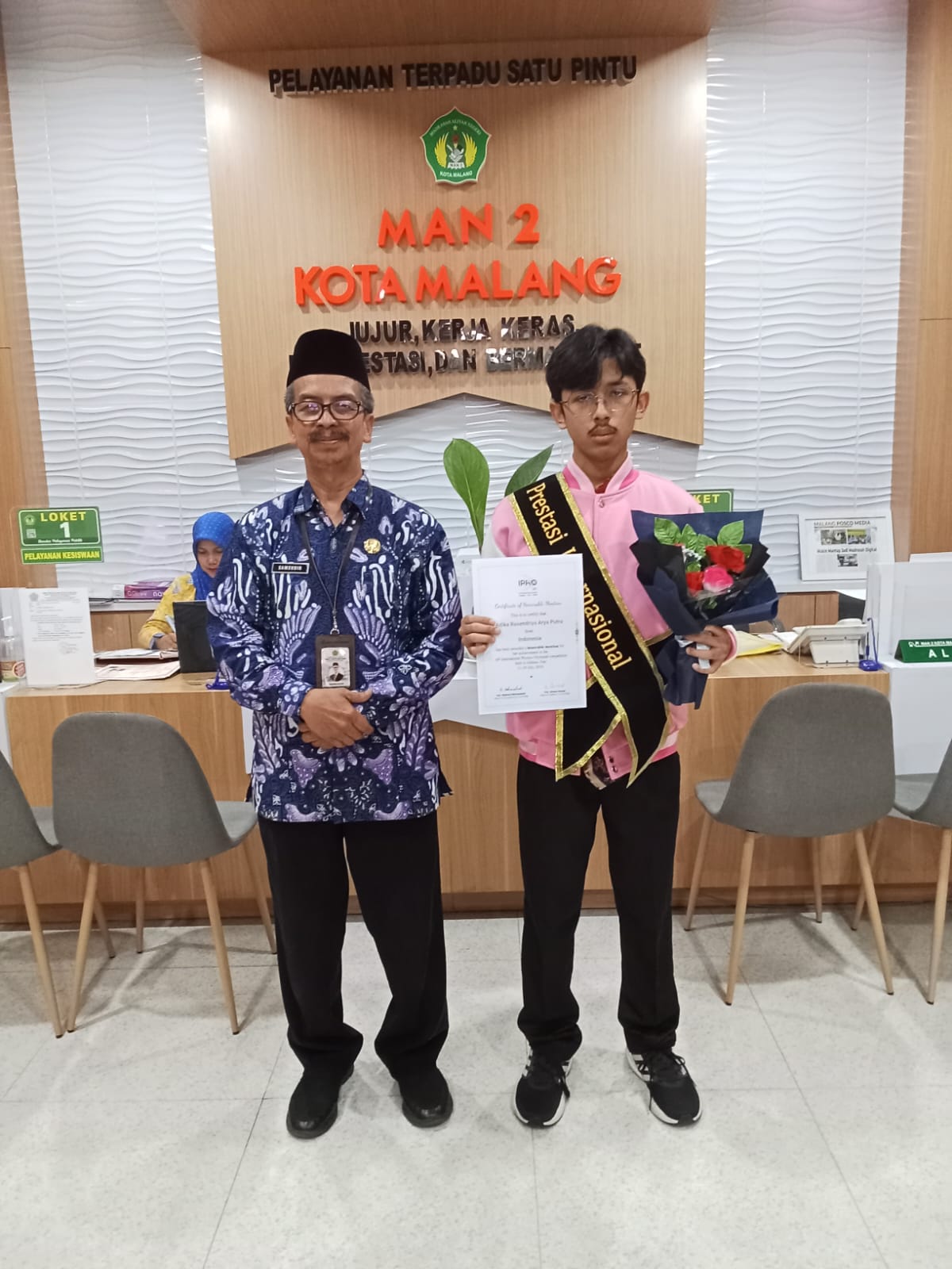 Adika Rasendriya A.P, siswa kelas XII IPA 8 Madrasah Aliyah Negeri (MAN) 2 Kota Malang. Foto: Kemenag