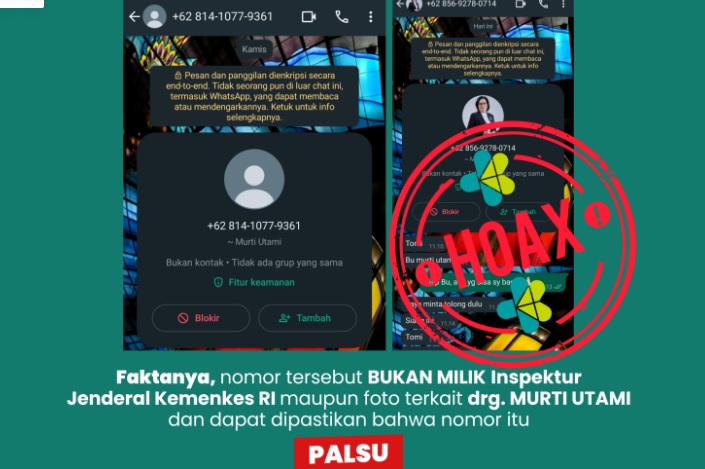 Penipuan online yang mengatasnamakan pejabat tinggi Kemenkes