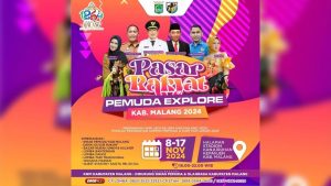 Komite Nasional Pemuda Indonesia (KNPI) Kabupaten Malang akan menggelar acara “Pasar Rakyat Pemuda Explore Kabupaten Malang 2024”.
